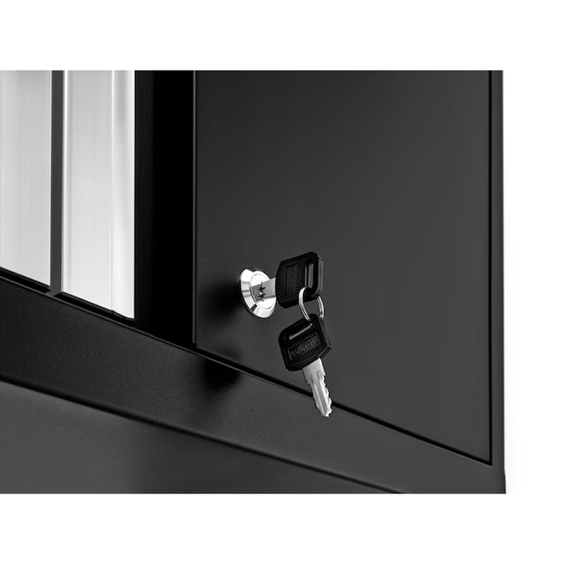 132-In W X 76.75-In H X 18-In D 8 -Cabinets Steel Black Garage Storage System