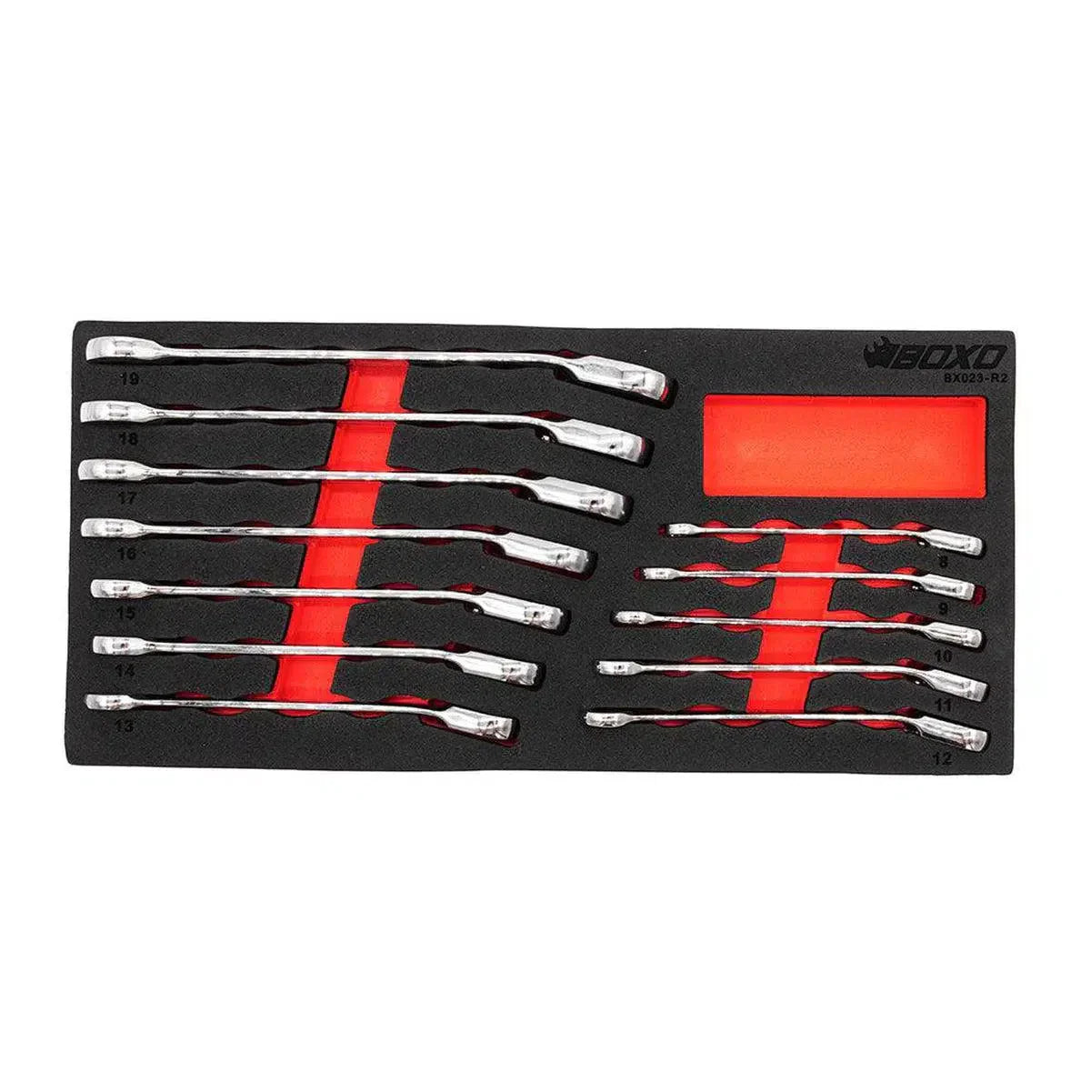 12-Piece Metric Reversible Ratcheting Wrench Set | 1/3rd EVA Foam