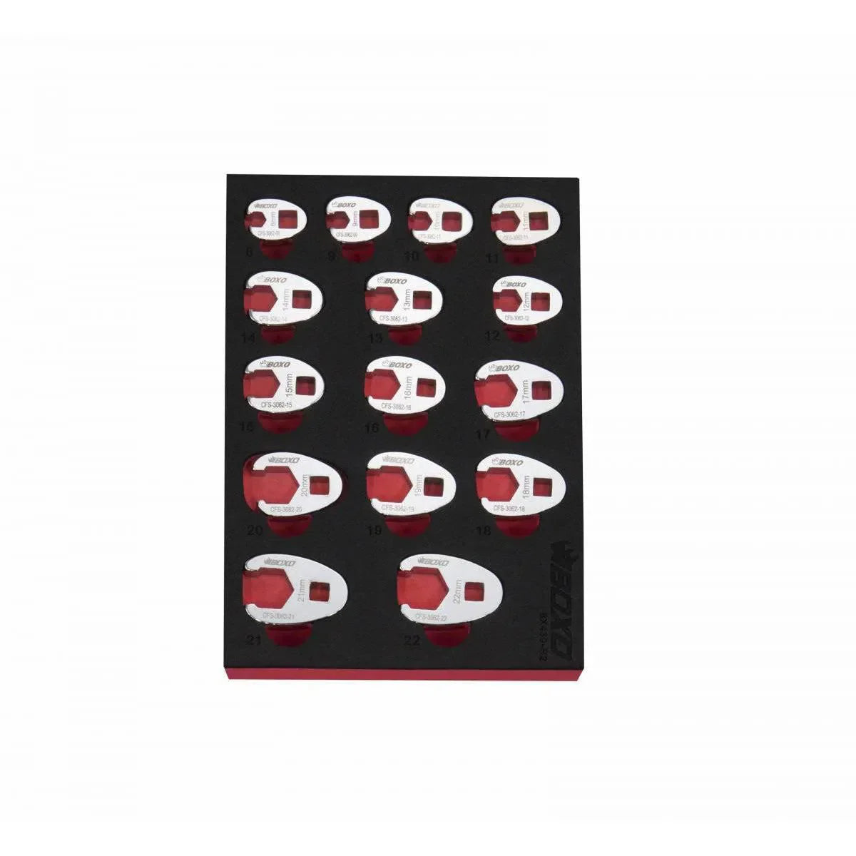 15-Piece Metric 3/8" Drive Crow Foot Wrench set