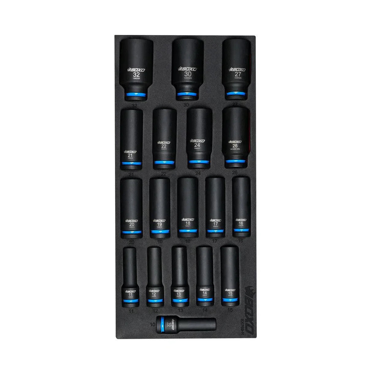 18-Piece 1/2" Drive Metric 6-Point Deep Impact Socket Set | 1/3rd EVA Foam